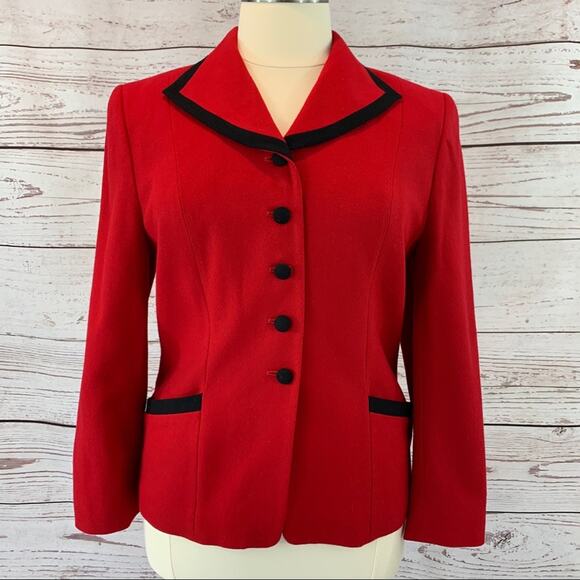 Pendleton red black vintage 100% virgin wool - Picture 1 of 12